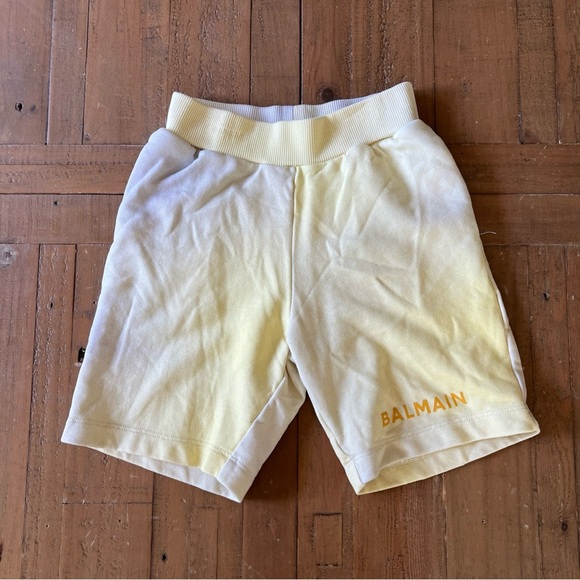 Balmain Ombré Logo Kids Hoodie And Shorts Set Size 6a Yellow Unisex Tie Dye - Picture 8 of 12